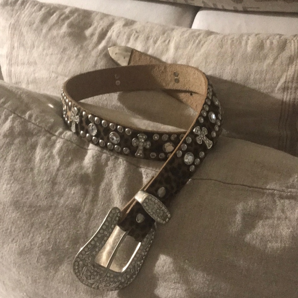 Custom  cow Hair jeweled belt